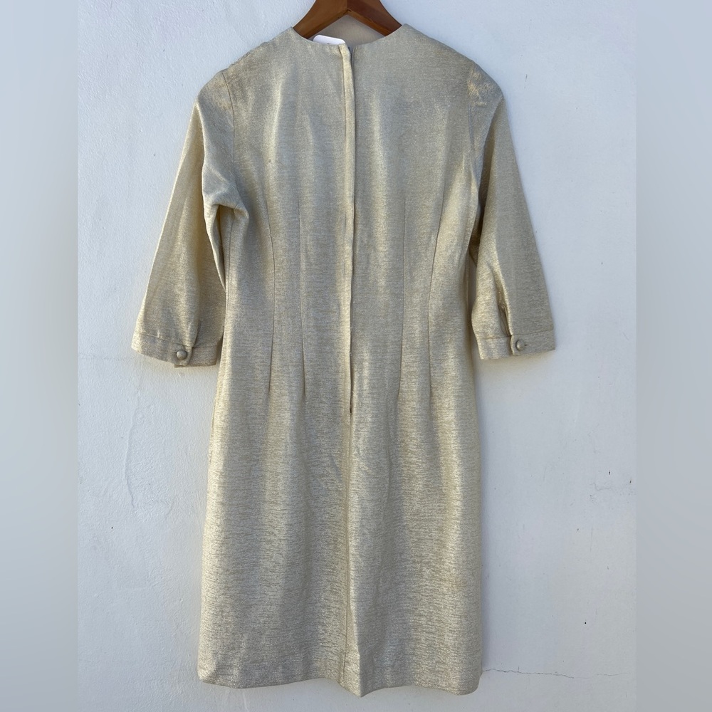 60s Metallic Threaded Faux Button Mini Dress - Picture 7 of 17